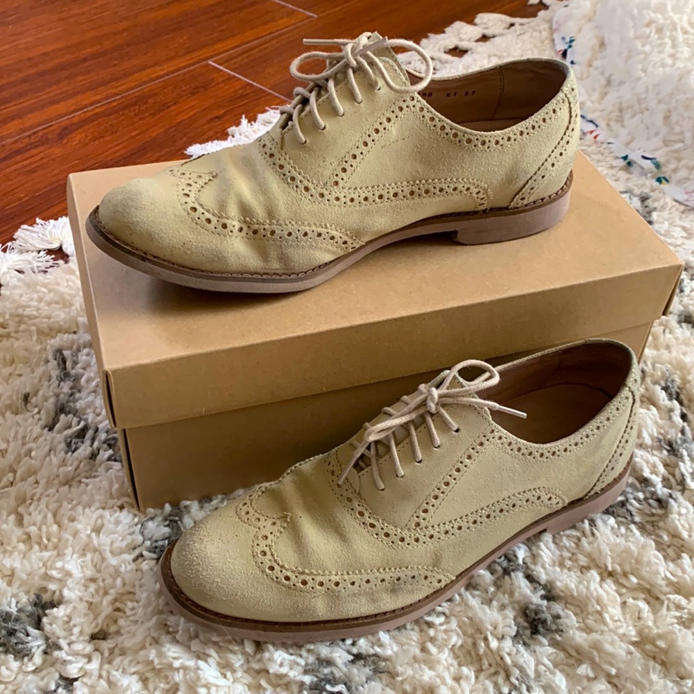 Cole Haan tan suede brogues